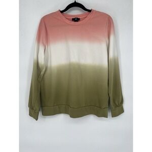 J Jason Wu French Terry Dip Dye Pullover Sweatshirt - Olive  Size S